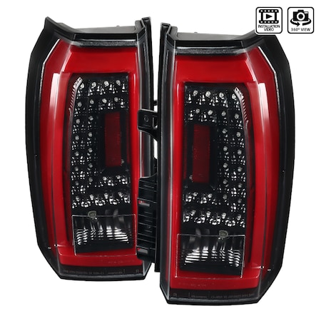 Spec-D Tuning 15-Up Chevrolet Tahoe LED Tail Lights- Gsy Blk LT-TAH15BKLED-TM